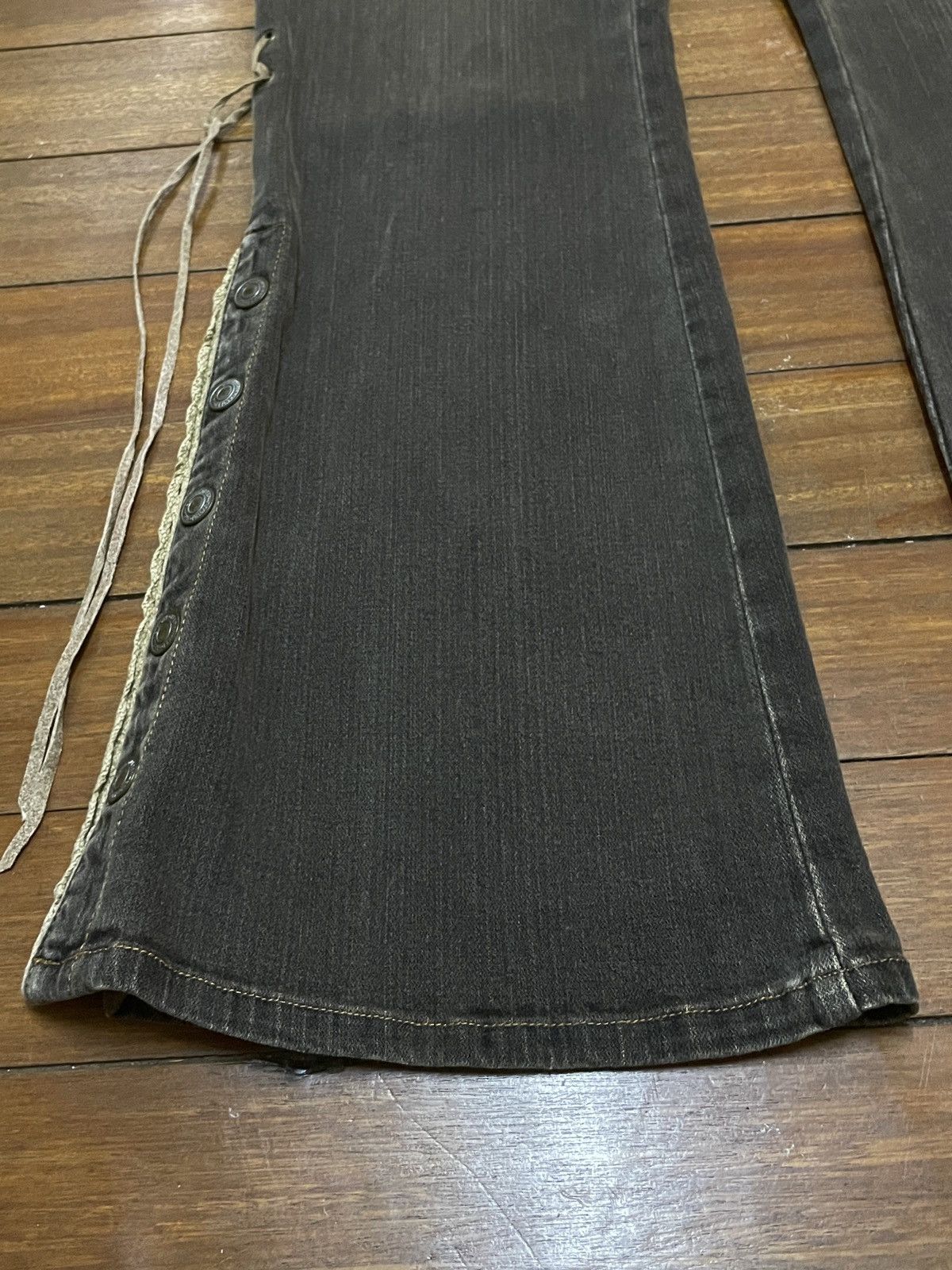 14th Addiction Rare Design Vintage Brand Lip Make Super Flared Jeans 1990s Size US 33 - 5 Thumbnail
