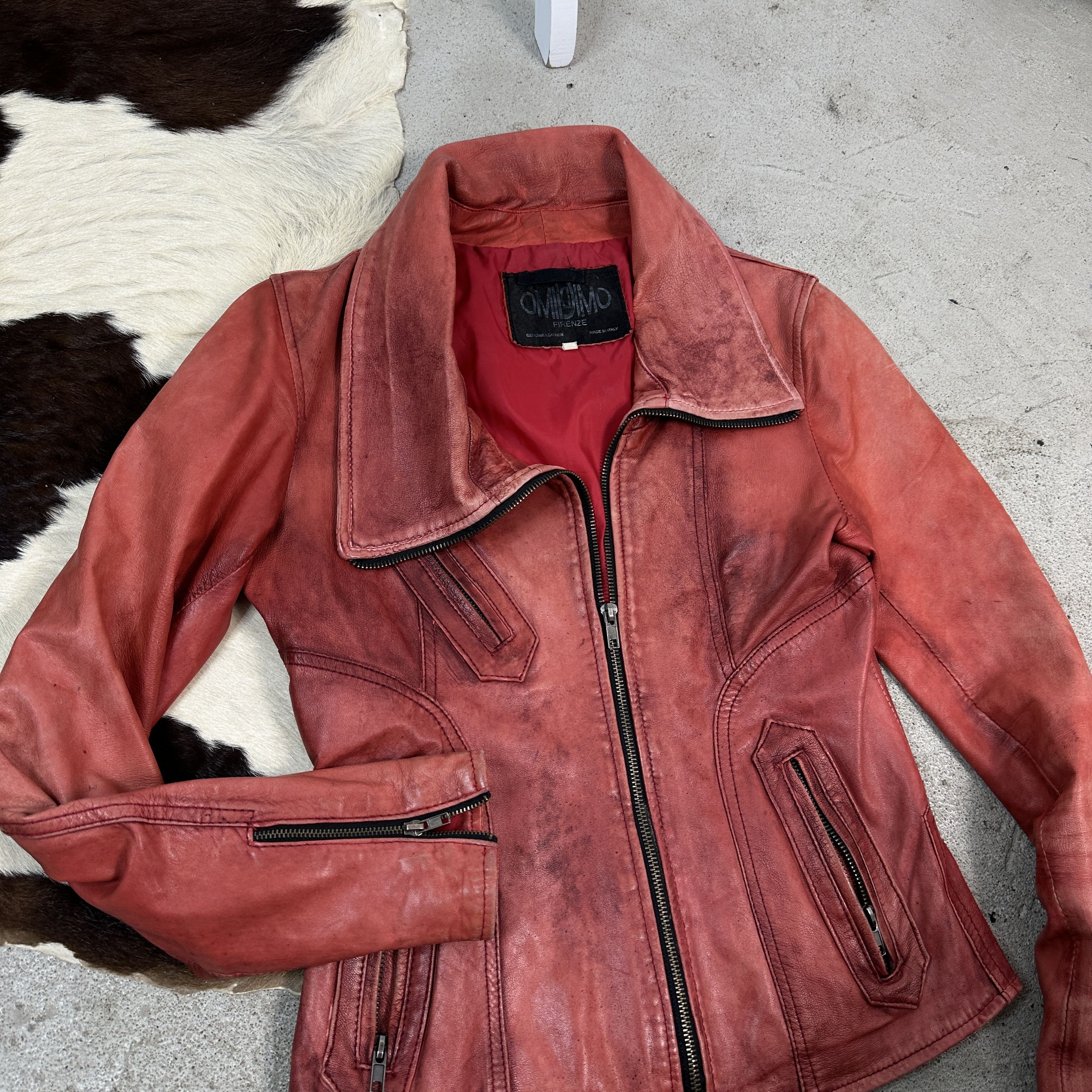 Vintage Cherry Red Leather Jacket Size US S / EU 44-46 / 1 - 2 Thumbnail