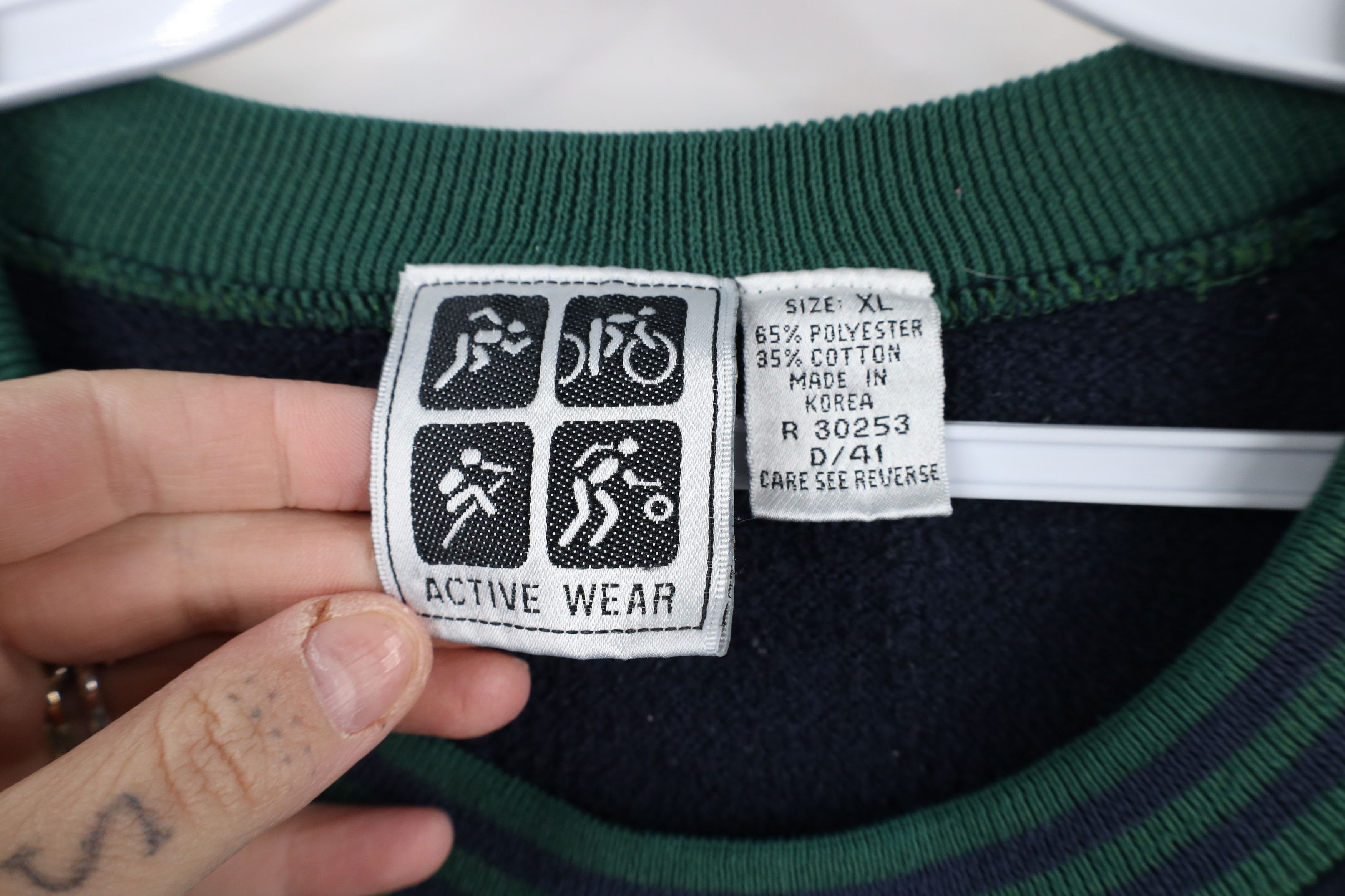 Vintage Vintage 90s Streetwear Striped Boxy Fit Crewneck Sweatshirt Size US XL / EU 56 / 4 - 6 Thumbnail