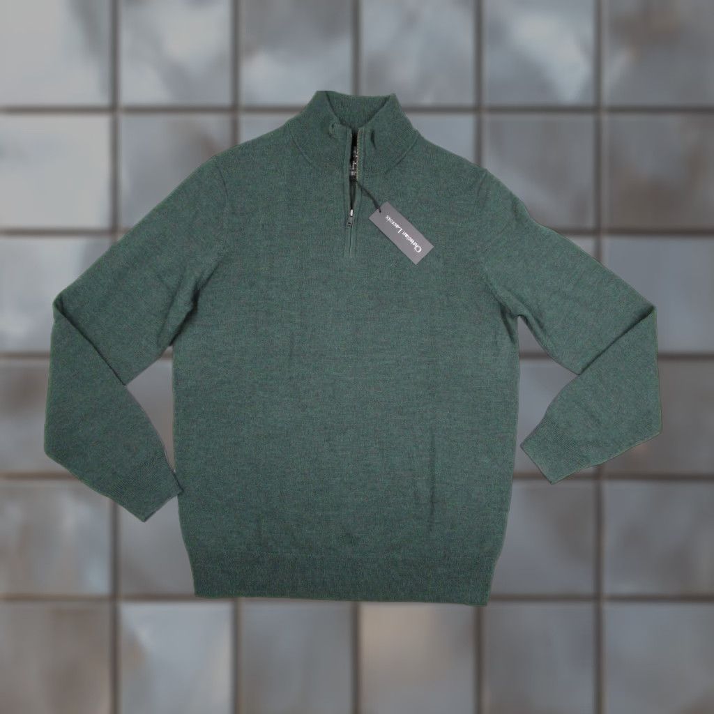 Christian Lacroix Christian Lacroix Sweater Mens Medium Green Merino Wool Knit 1/4 Zip Long Sleeve Pullover Preppy Retro Sports Mens Size US M / EU 48-50 / 2 - 1 Thumbnail