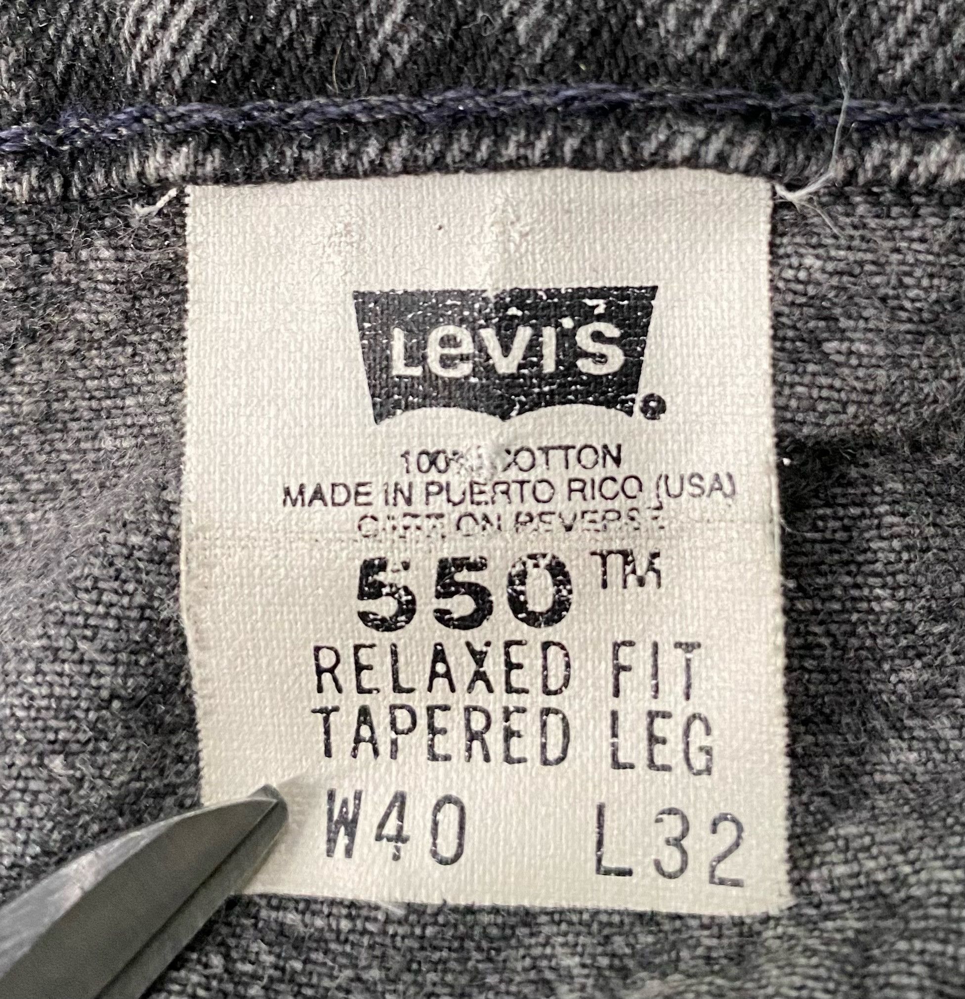 Levi's Vintage Clothing 90’s Levi's 550 Orange Tab Relaxed Black Jeans 38”x 31” Size US 38 / EU 54 - 3 Thumbnail