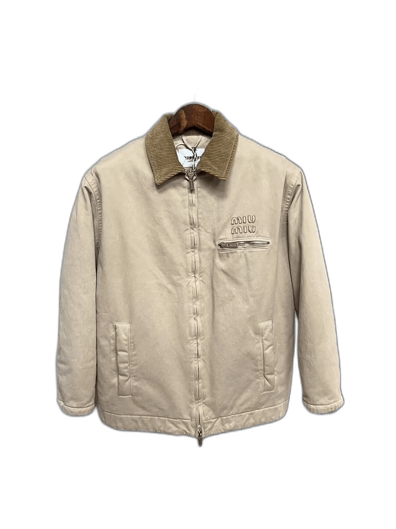 Miu Miu Miumiu Khaki Corduroy Detroit Jacket-yf Size XS / US 0-2 / IT 36-38 - 1 Thumbnail