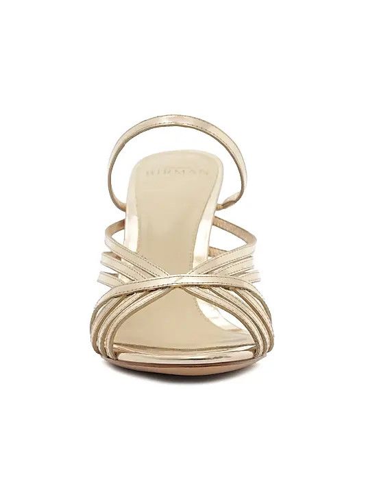 Alexandre Birman os11x1225 Fran 85MM Leather Metallic Mules in Gold Size US 11 / IT 41 - 10 Thumbnail