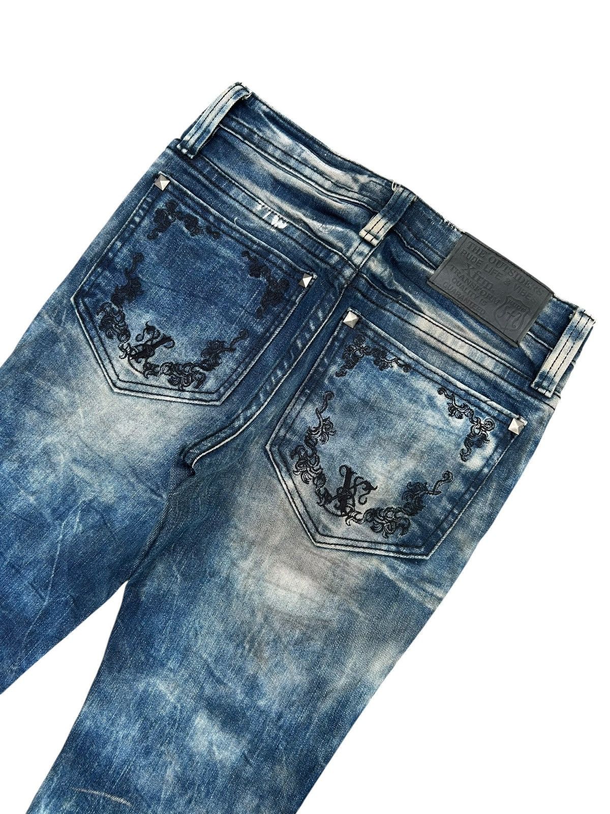 Kapital Xfrm Skull Punk Japanese Distressed Denim Jeans Size US 28 / EU 44 - 6 Thumbnail