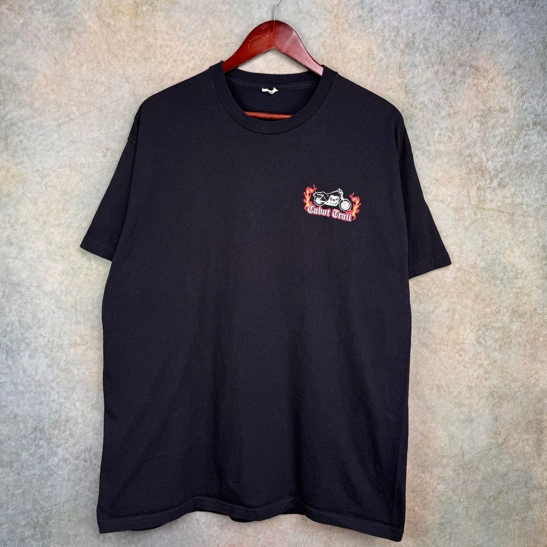 Vintage VTG Y2K Biker Flame T Shirt Sz XL Black Motorcycle Size US XL / EU 56 / 4 - 3 Thumbnail