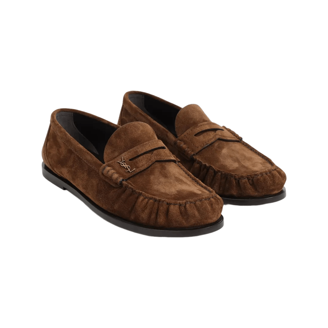 SAINT LAURENT Le Loafer Men\'s Snuff Brown Suede N/Auth
