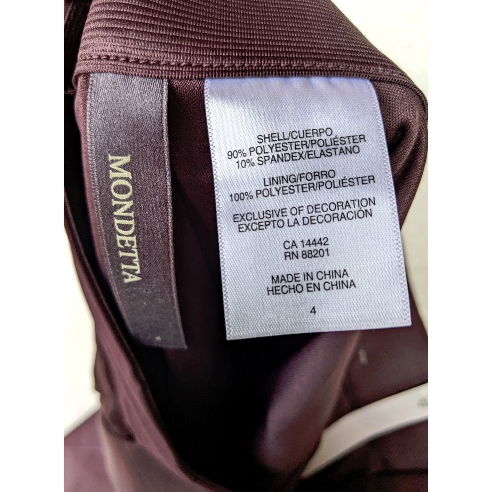 Vintage Mondetta Womens 4 Burgundy Lined Tailored Pant High-Rise Comfort Stretch Pant Size 27" / US 4 / IT 40 - 7 Thumbnail