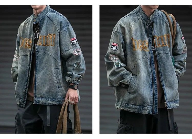 Vintage American vintage denim jacket bomber oversize y2k unisex Size US L / EU 52-54 / 3 - 11 Thumbnail