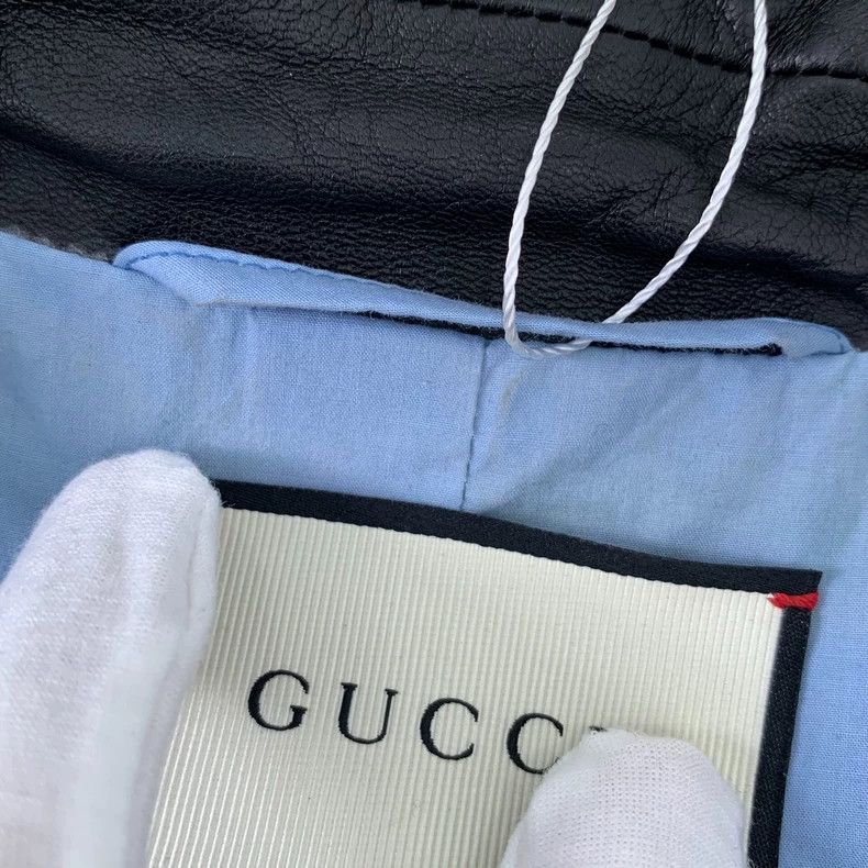 Gucci Gucci Black studded sheep leather lapel long-sleeved leathe Size US S / EU 44-46 / 1 - 9 Thumbnail