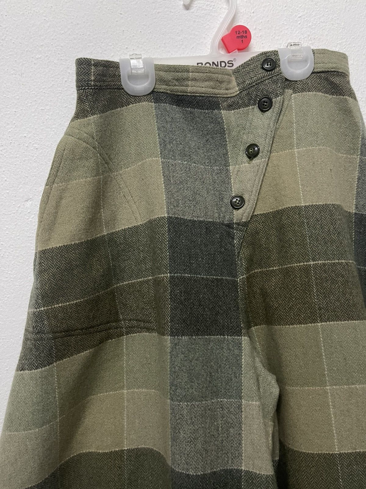 Comme des Garcons 80s COMME DES GARCONS TARTAN CHECKED OPEN LEG WOOL PANT Size 22" - 3 Thumbnail