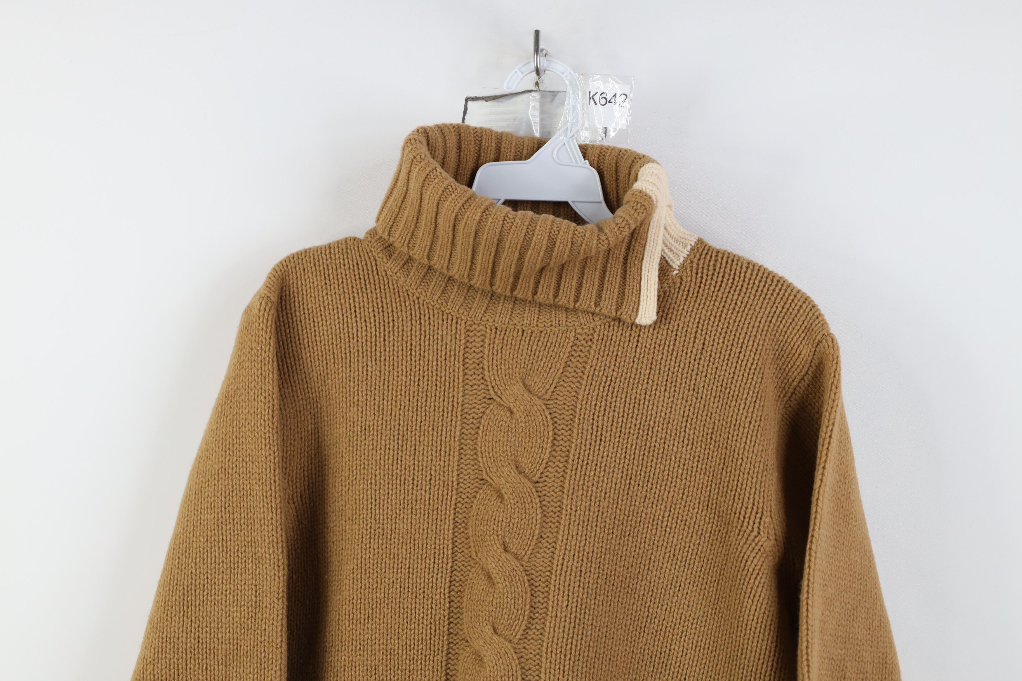 DKNY Vintage 90s Y2K DKNY Cropped Lambswool Turtleneck Sweater Size L / US 10 / IT 46 - 2 Thumbnail