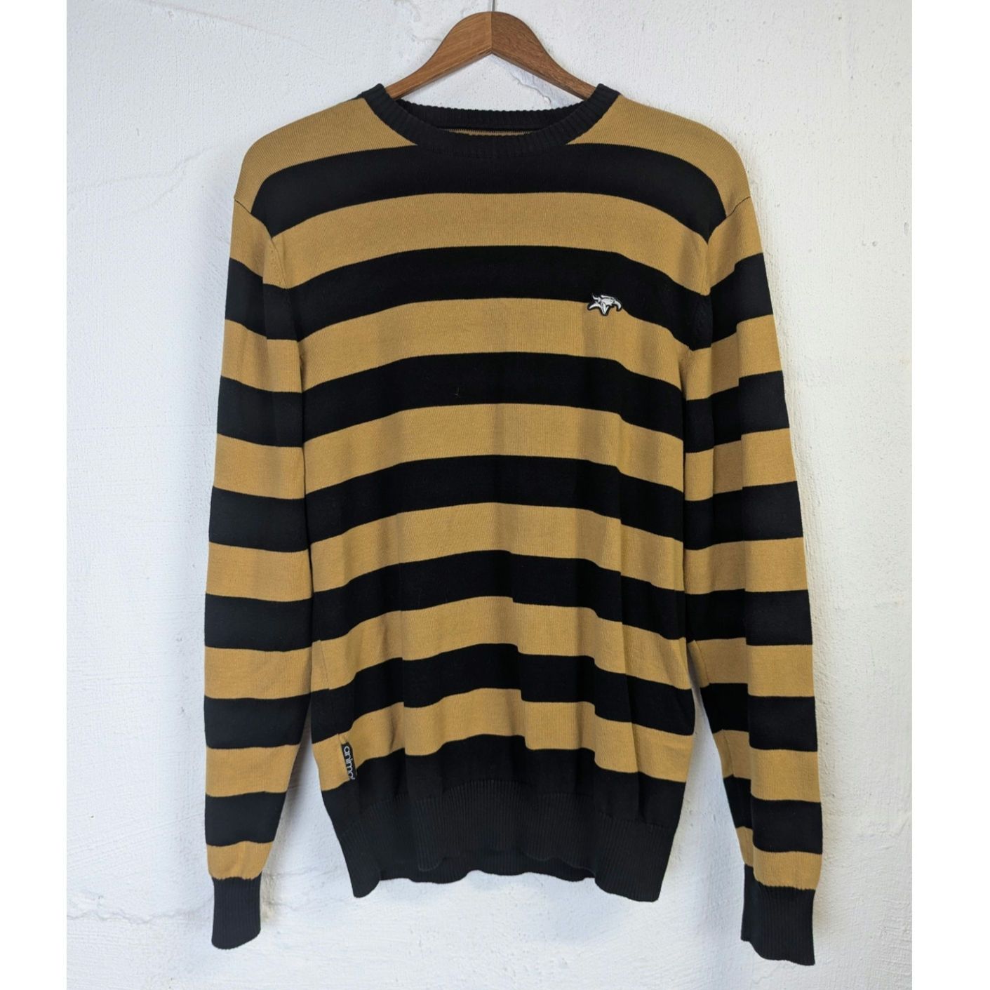 Other Animal Striped Pullover Sweater Mens Medium Black Gold Rugby Size US M / EU 48-50 / 2 - 1 Thumbnail