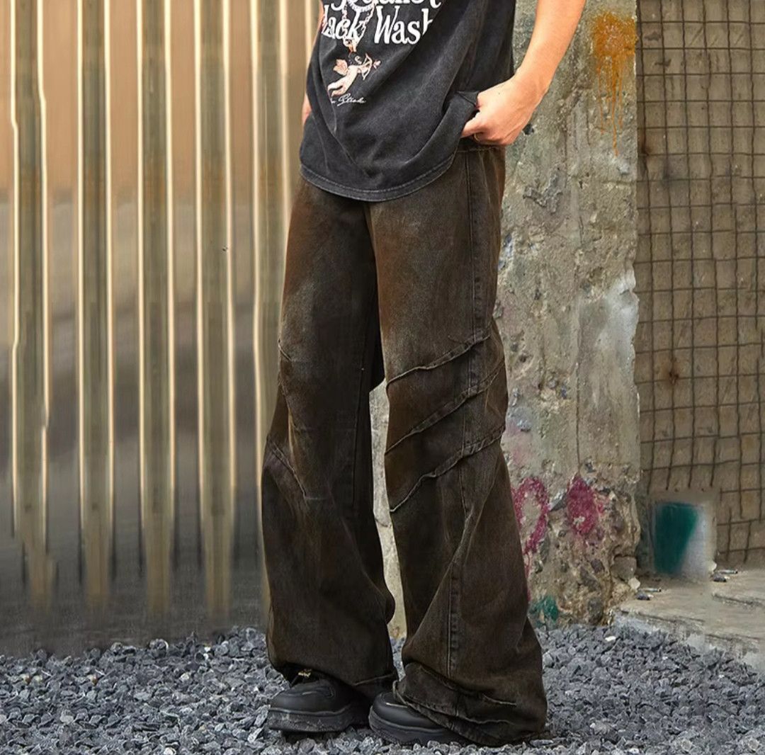 Japanese Brand × Vintage Rusty Worn Out Wrinkles Straight Loose Jeans Size US 34 / EU 50 - 1 Thumbnail