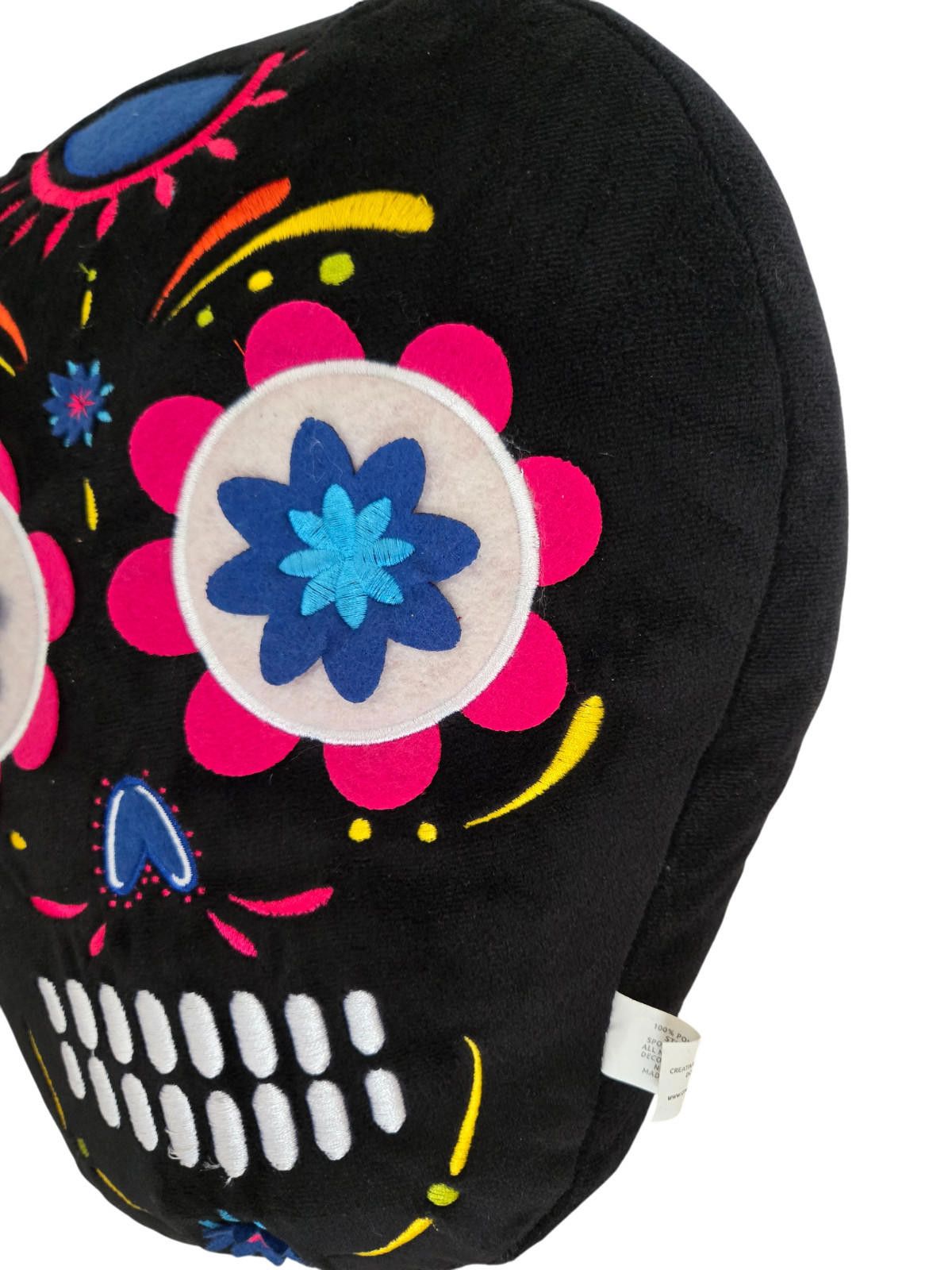 Other Day of the Dead Sugar Skull Cusion Decor Pillow Flowers Size ONE SIZE - 2 Thumbnail