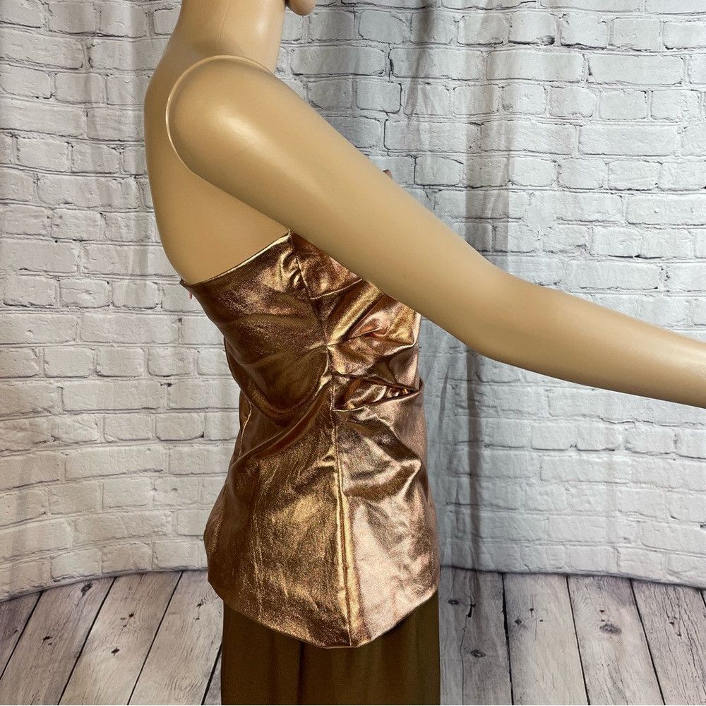 Zara NWT New Zara Metallic Strapless Gold Top Size S Size S / US 4 / IT 40 - 5 Thumbnail