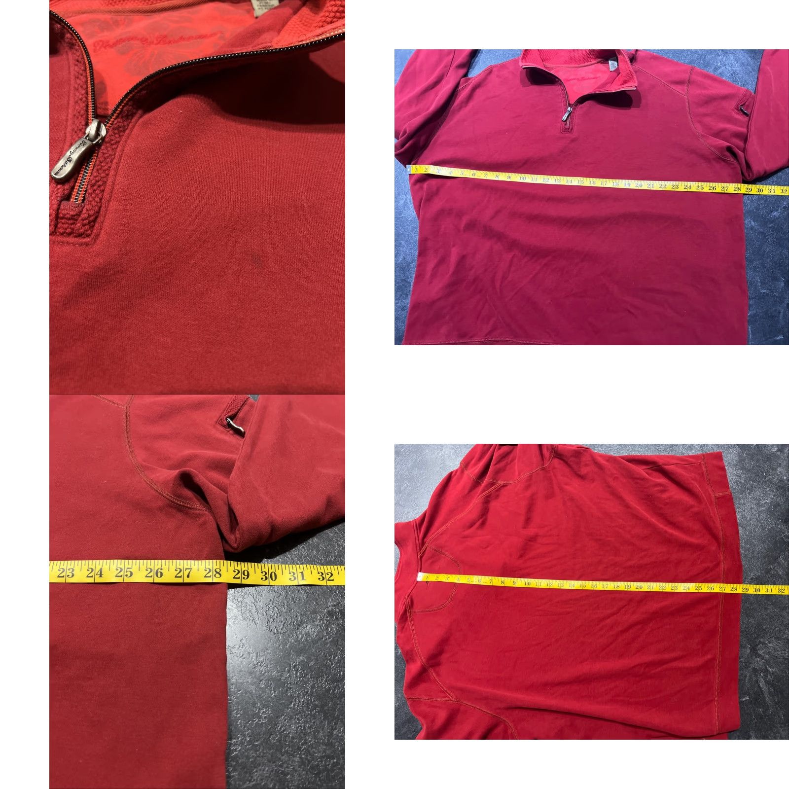 Tommy Bahama Tommy Bahama Sweater Mens 2XL Long Sleeve Red Fleece 1/4 Zip Mock Neck Pockets Pullover Size US XXL / EU 58 / 5 - 8 Thumbnail