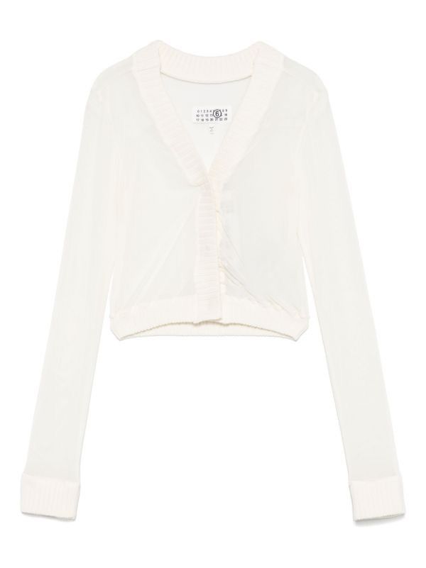Maison Margiela MM6 Maison Margiela Mesh Cardigan Ivory Size M New Size M / US 6-8 / IT 42-44 - 2 Thumbnail
