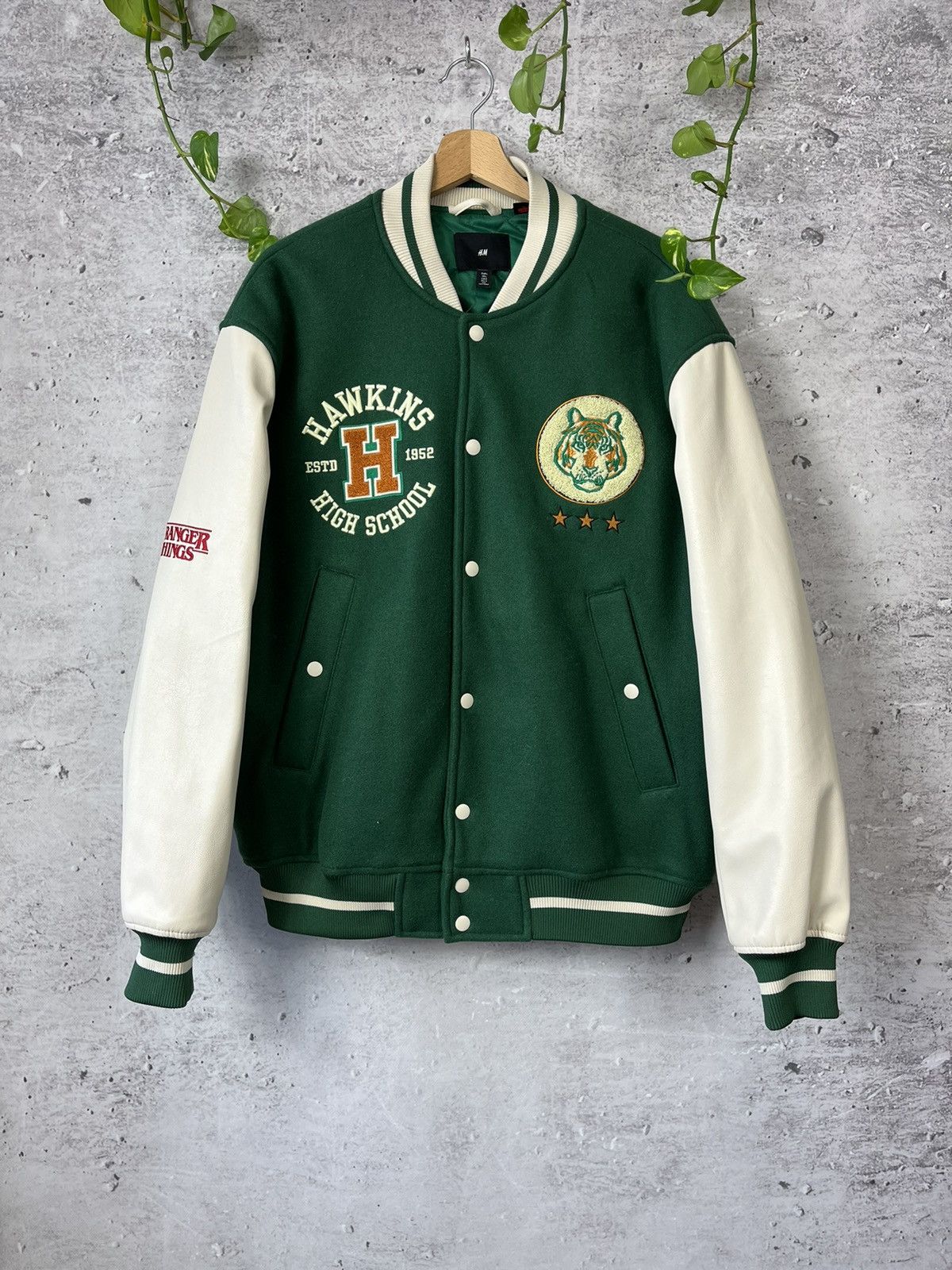Movie × Streetwear × Vintage H&M x Stranger Things Varsity Jacket | Grailed
