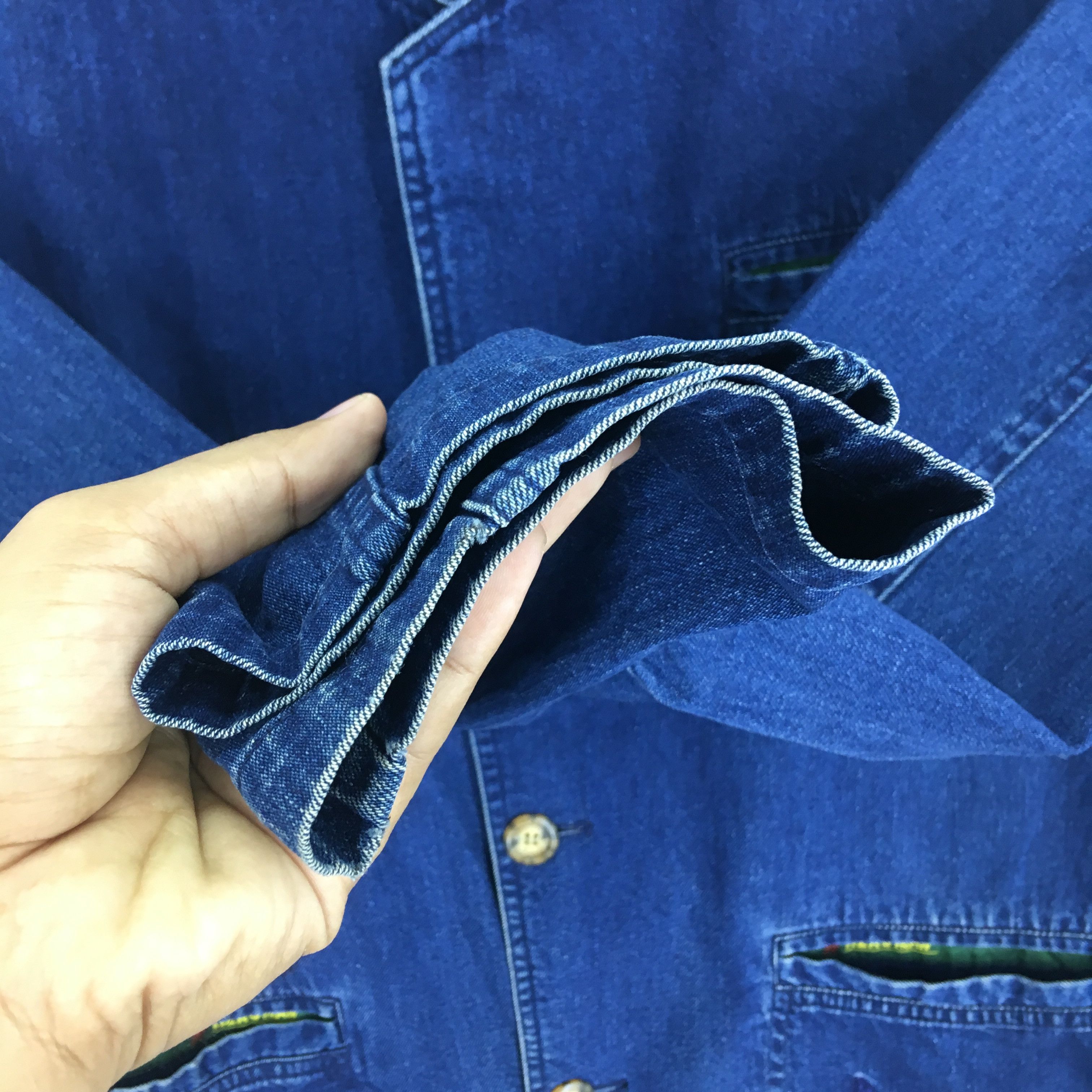Japanese Brand Vintage 90's Hero Man Denim Worker Jacket Indigo Blue Size US M / EU 48-50 / 2 - 7 Thumbnail