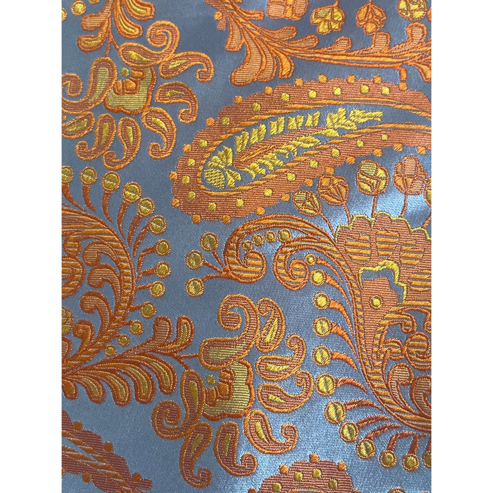 Other Massimo Ferre Paisley Blue Orange 100% Silk Hand Made Tie. Size ONE SIZE - 4 Thumbnail