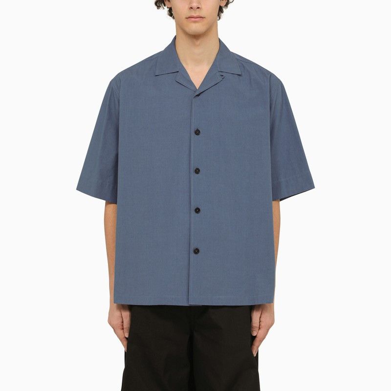 image of Jil Sander Short-Sleeve Shirt J+ French Blue in Metal, Men's (Size XL)