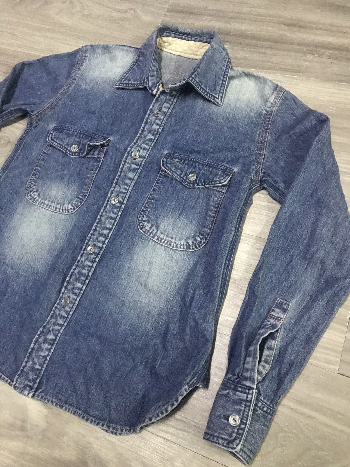 Buzz Rickson's × Indigo Reproduction USN Chambray Work Shirt Size US M / EU 48-50 / 2 - 9 Thumbnail