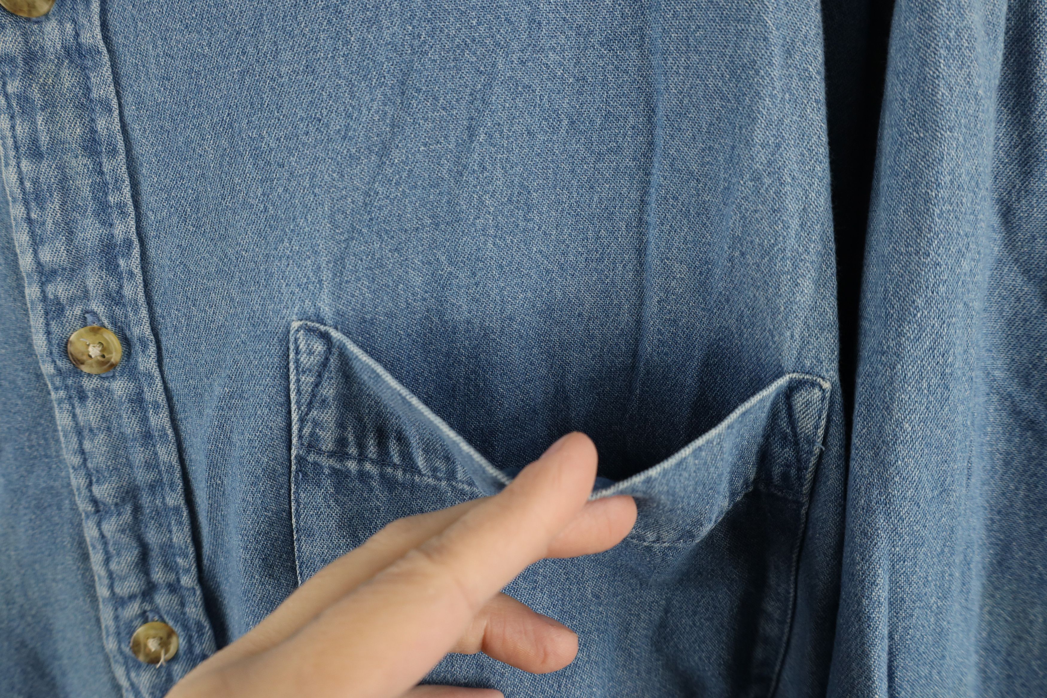 Vintage Vintage 90s Streetwear Denim Jean Collared Button Down Shirt Size US XXL / EU 58 / 5 - 4 Thumbnail
