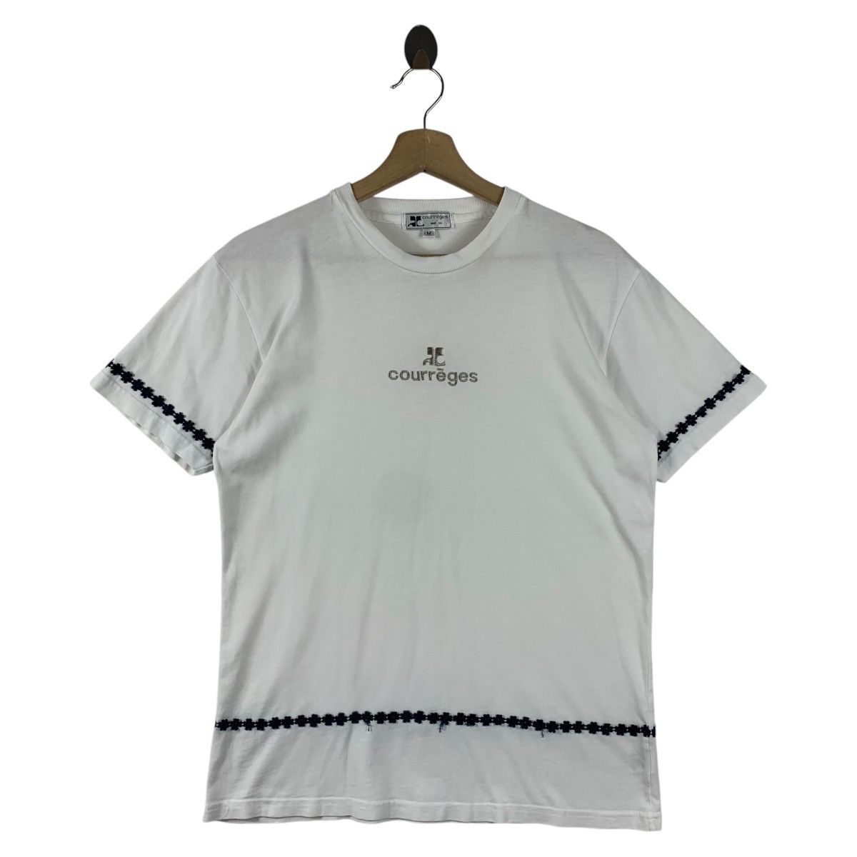 Courreges × Designer Vintage COURREGES sports futur spellout logo tee Size US M / EU 48-50 / 2 - 1 Thumbnail