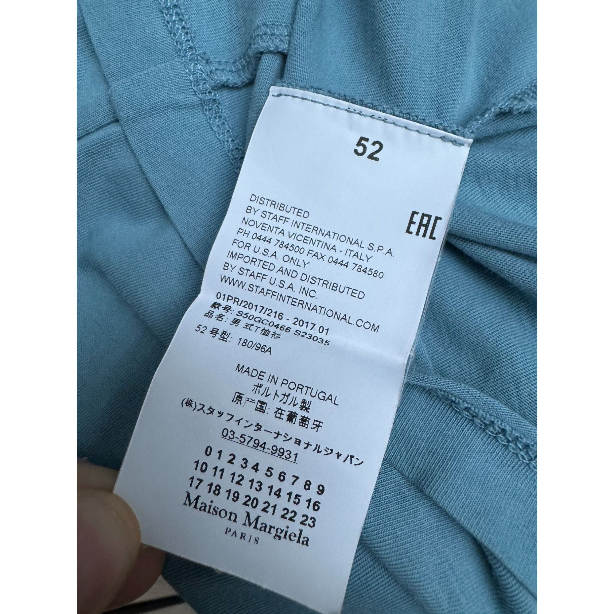 Maison Margiela SS 2017 Blue Graphic “M” T-Shirt Size US L / EU 52-54 / 3 - 4 Thumbnail