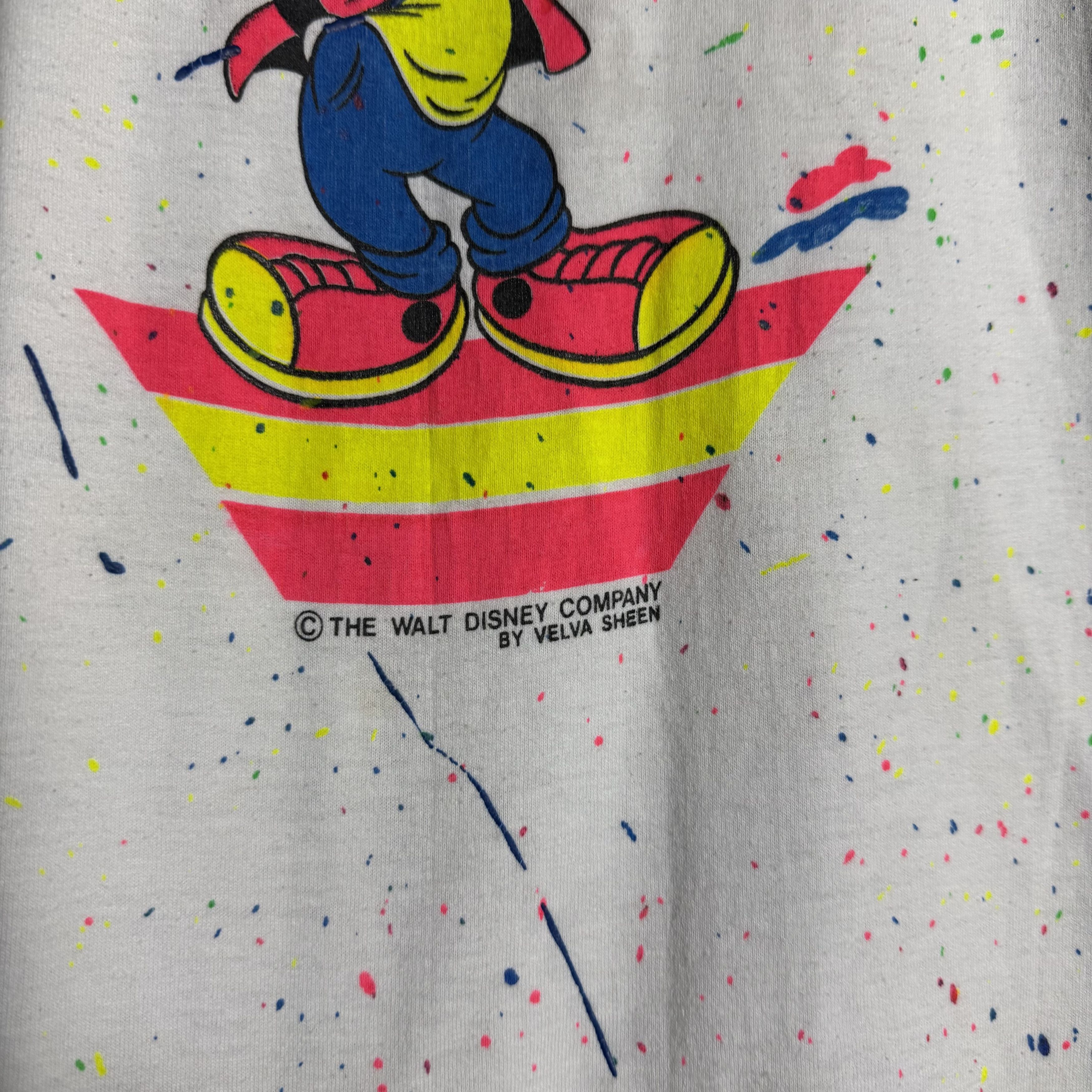 Mickey Mouse 🔥RARE🔥Vintage Mickey Mouse Painted T-shirt Single Stich Size US XL / EU 56 / 4 - 3 Thumbnail