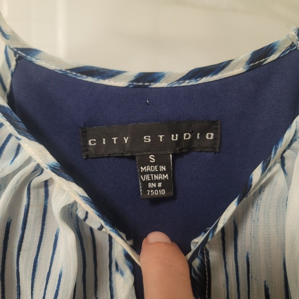 Other EUC City Studios Boho Blue and White Maxi Dress Size S / US 4 / IT 40 - 7 Thumbnail