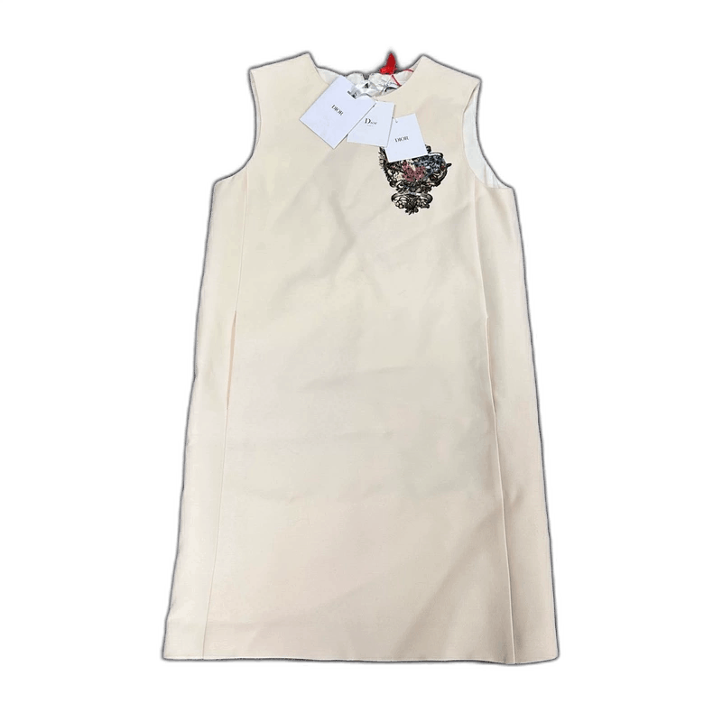 dior classic sleeveless dress with embroidery