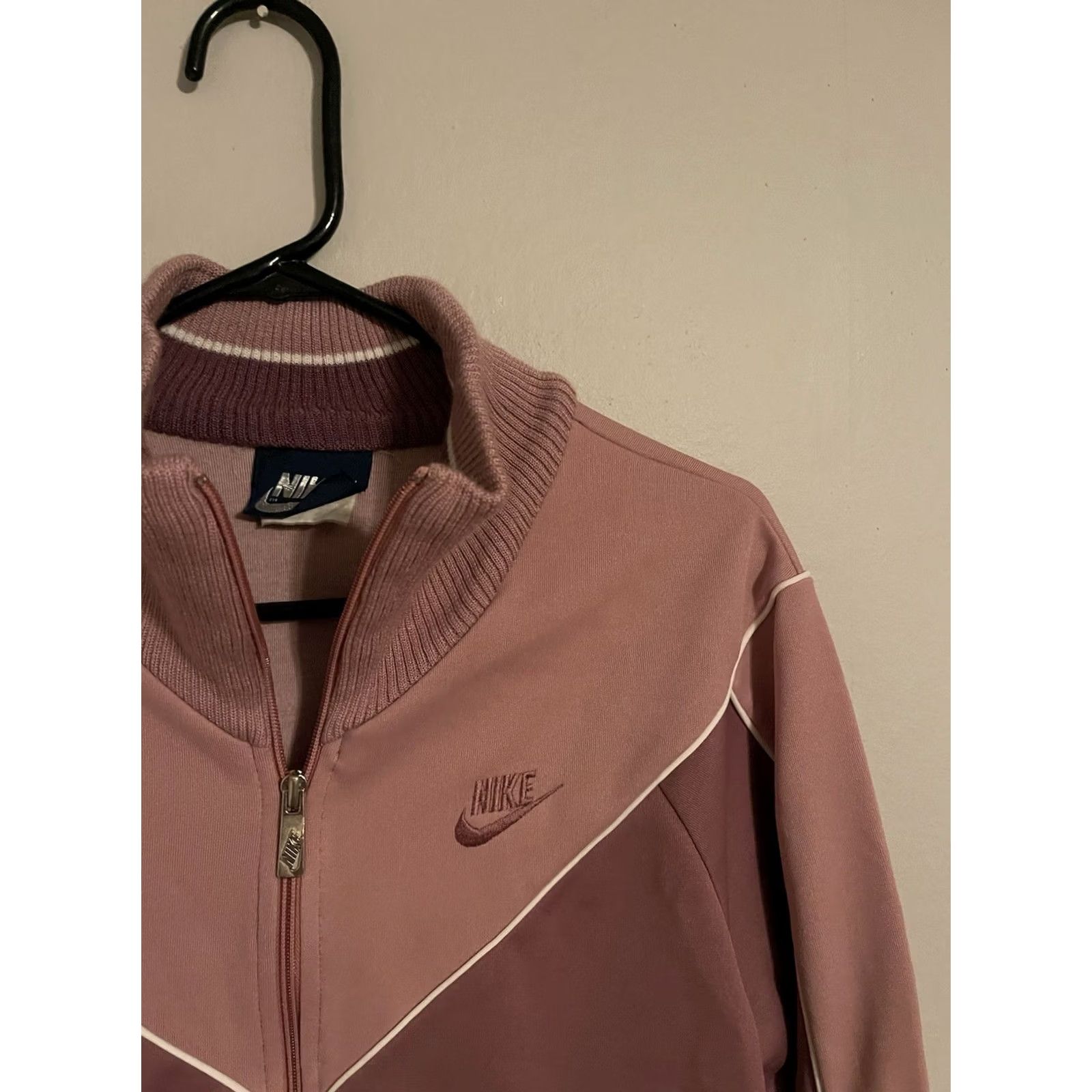 Nike VINTAGE Nike Blue Tag Magenta Pink Full Zip Track Jacket Shirt Adult Large Pink 80s Mens Size US L / EU 52-54 / 3 - 2 Thumbnail
