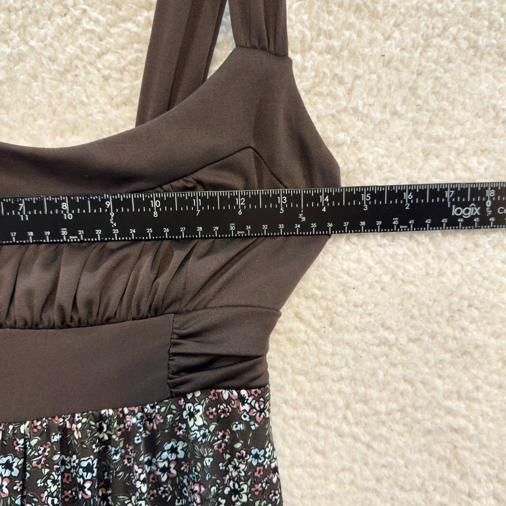 Vintage VINTAGE Maurices Maxi Dress XS Brown Ditsy Floral Bohemian Slinky Stretch Boho Bohemian Women Girls Mens Size XS / US 0-2 / IT 36-38 - 5 Thumbnail