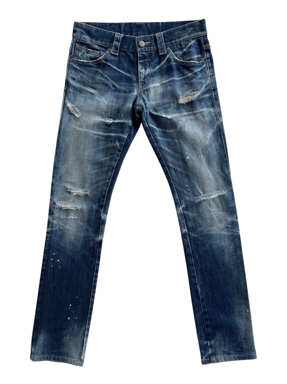 Tornado Mart Paint Splatted Distressed Denim