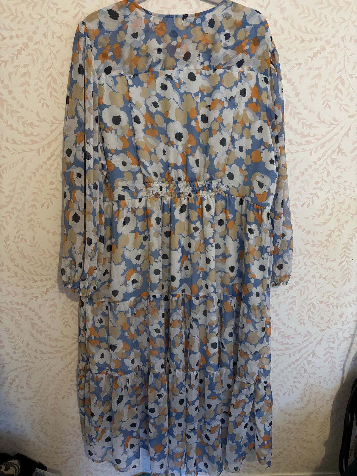 Jones New York JOIE Floral Long Sleeve Tiered Midi Dress Size XXL / US 16-18 / IT 52-54 - 8 Thumbnail