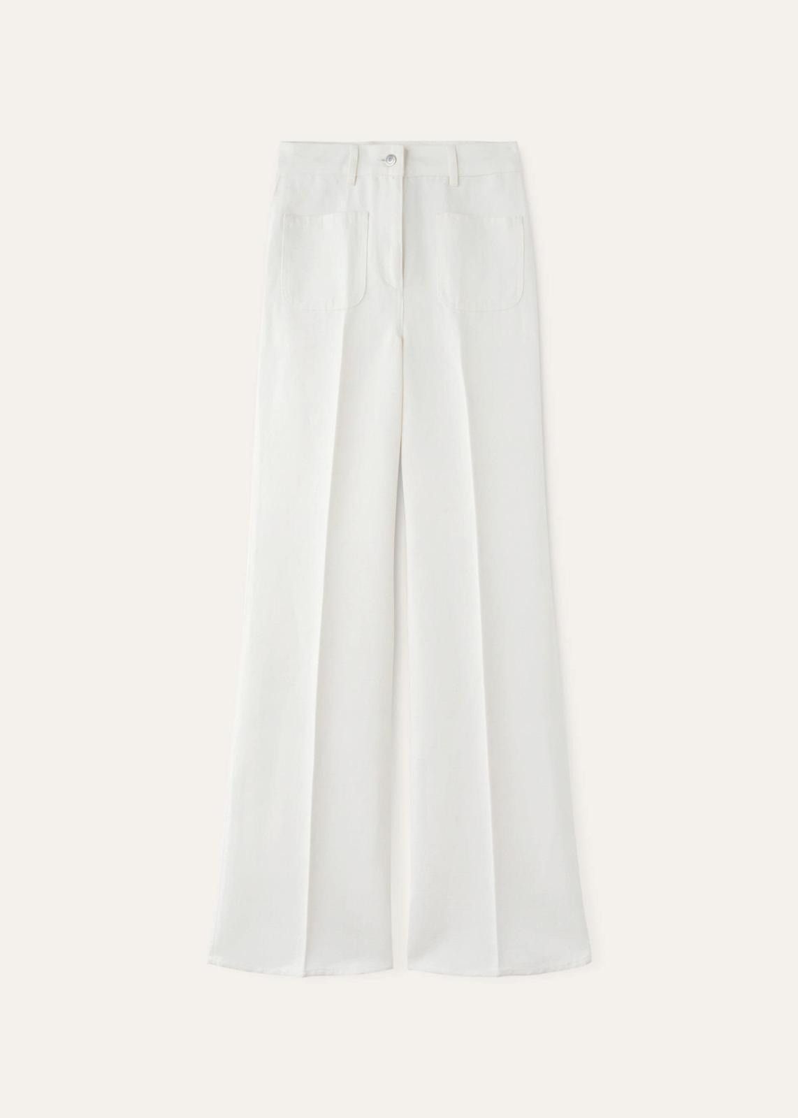 Loro Piana o1srvl11e0425 FAM8742 Linen Danbeth Trouser in White Size 28" / US 6 / IT 42 - 1 Thumbnail
