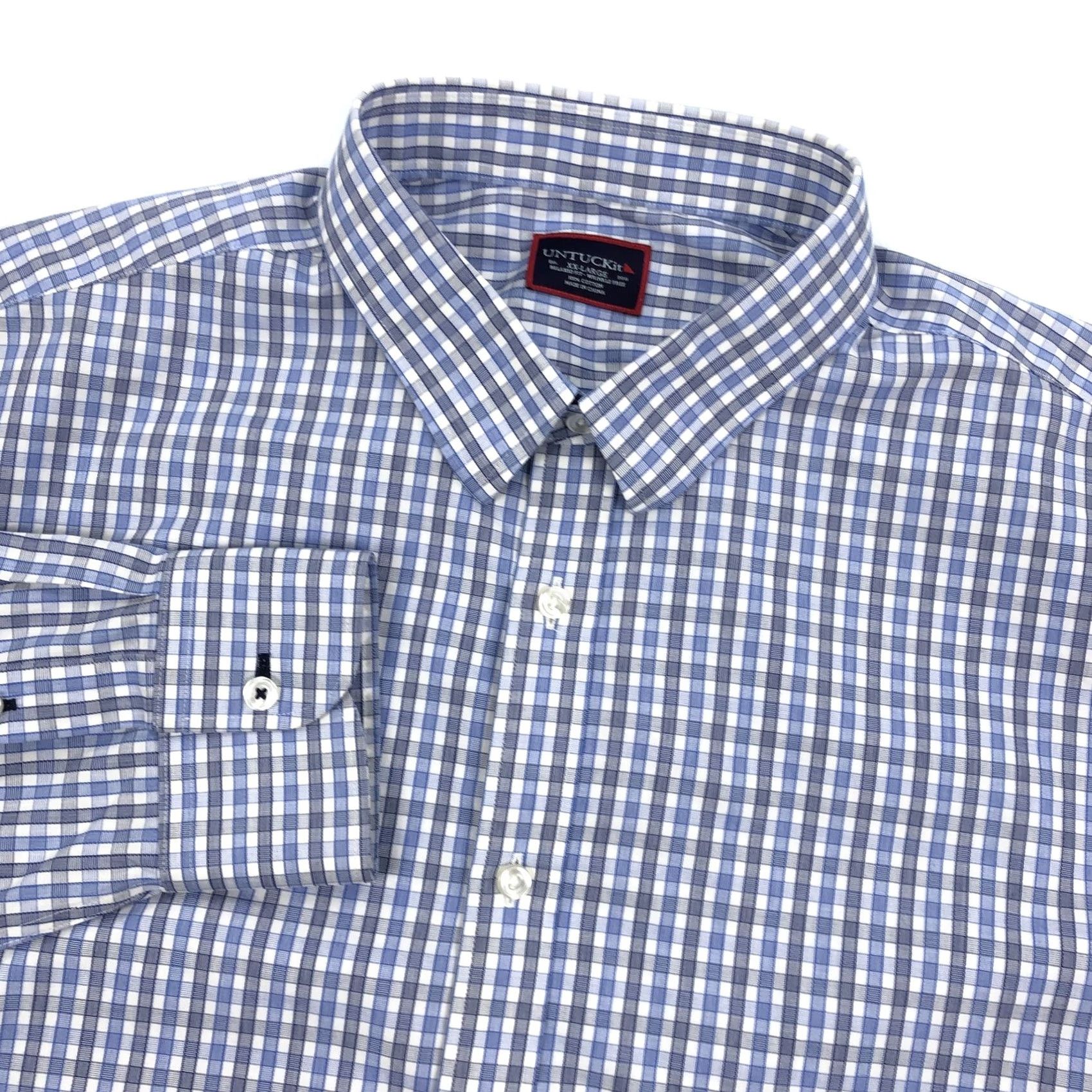 UNTUCKit UNTUCKit 2XL Relaxed Fit Button-Down Shirt Plaid Check Long Sleeve Wrinkle Resistant Casual Business Travel Mens Size US XXL / EU 58 / 5 - 2 Thumbnail