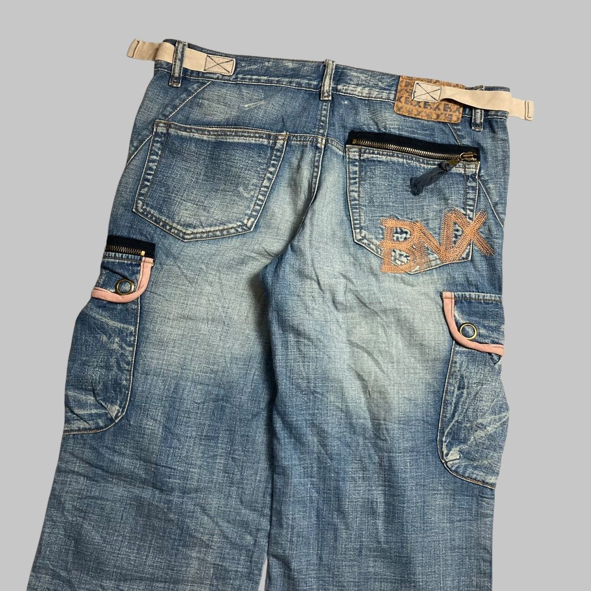 Hysteric Glamour DNX Cargo Jeans Patchwork Studded Washed Rare Design💥 Size US 33 - 6 Thumbnail