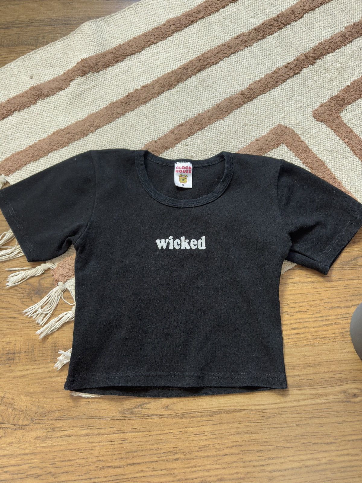 Vintage VINTAGE “WICKED” HUMOR CROPPED TEE TOP Size S / US 4 / IT 40 - 2 Thumbnail