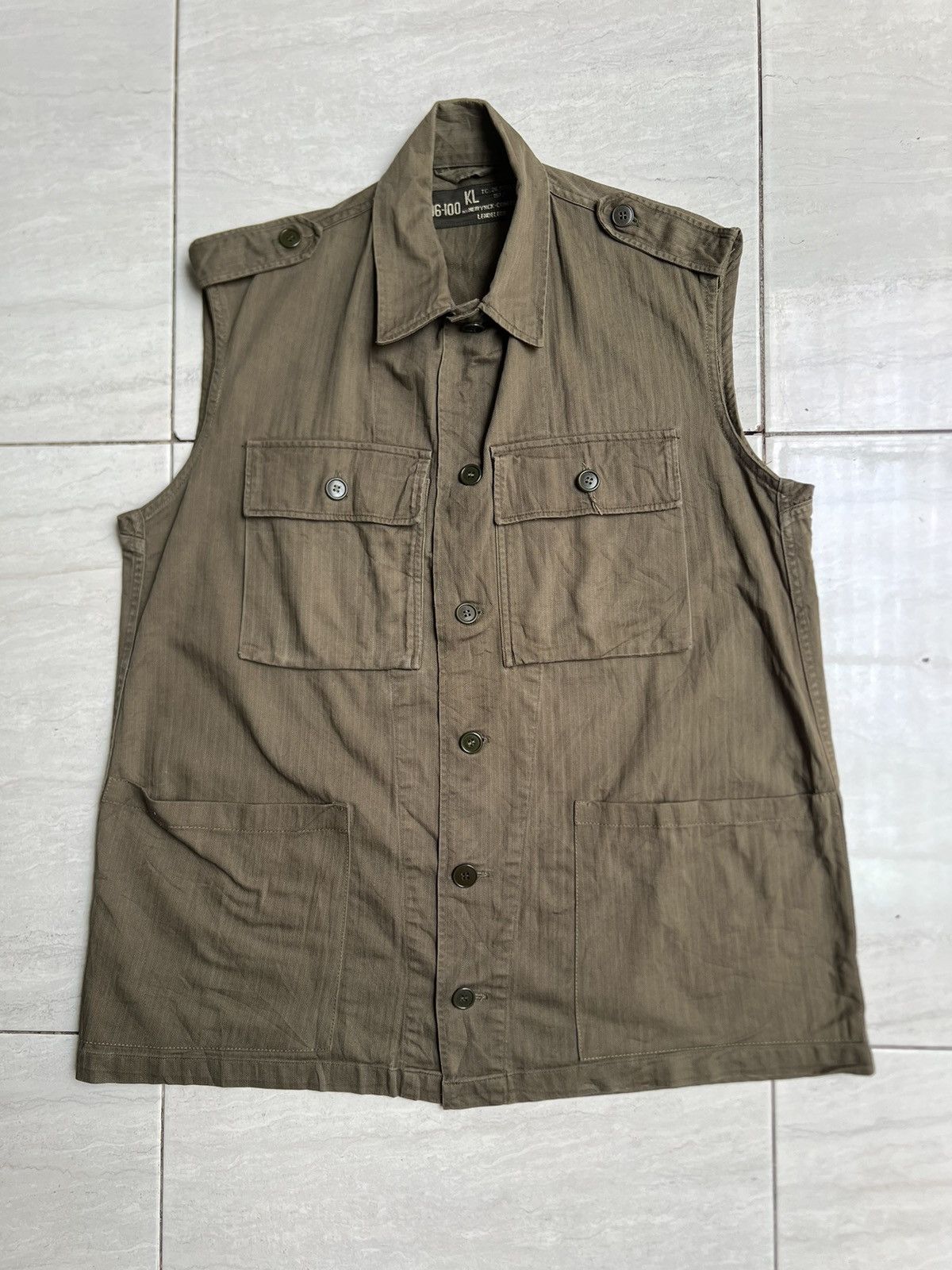 Vintage KL N.V. NEIR YNCK-CONFECTIE LENDELEDE Vest Army Military Size US L / EU 52-54 / 3 - 1 Thumbnail