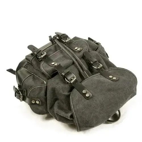 Japanese Brand Vintage Outdoor Travel Canvas Leather Backpack Size ONE SIZE - 3 Thumbnail