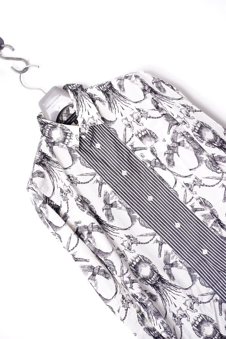 comme des garcons Dark Gothic printed shirt 2503-Nextarrow