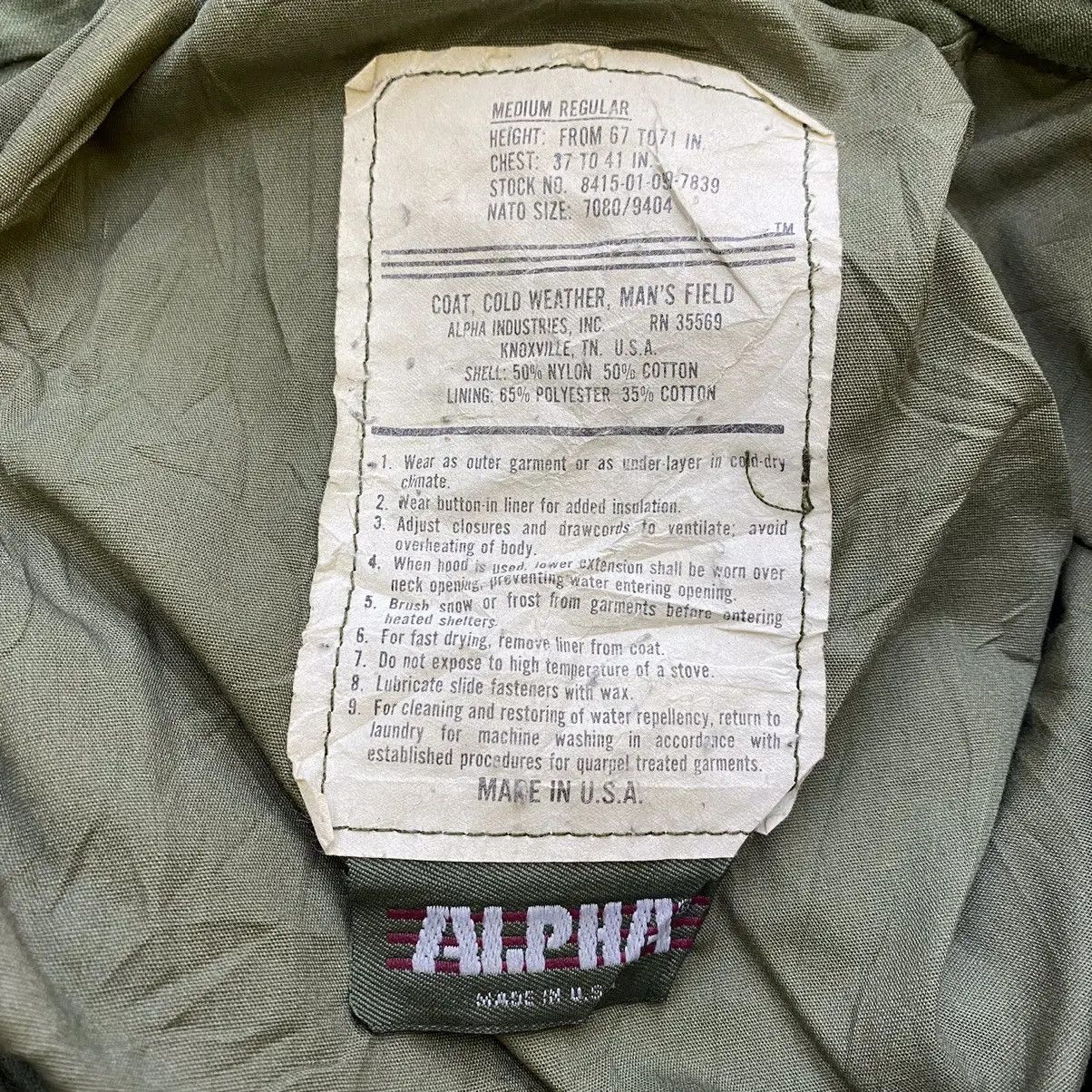 Alpha Industries Vintage ALPHA INDUSTRIES M65 Cold Weather Parka Jacket Size US M / EU 48-50 / 2 - 4 Thumbnail