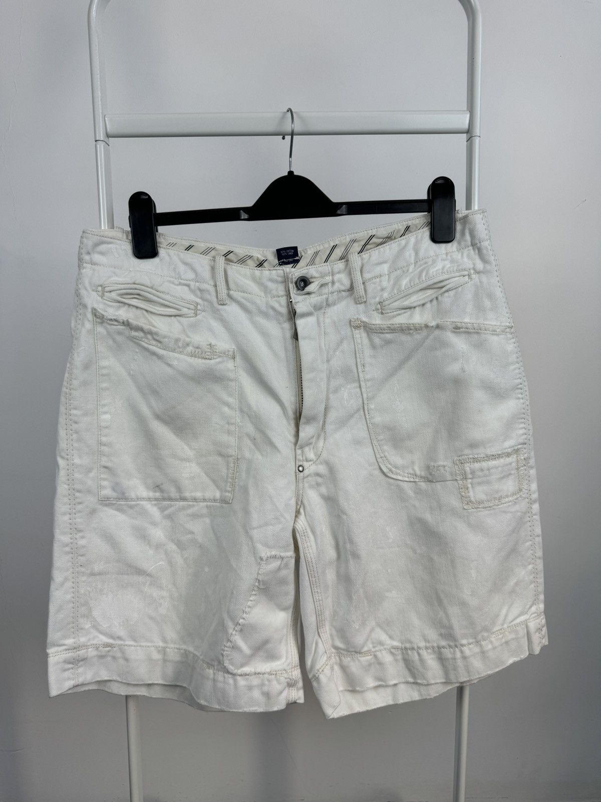 Vintage Vintage Polo Ralph Lauren Painted Distressed Military Shorts Size US 35 - 1 Thumbnail