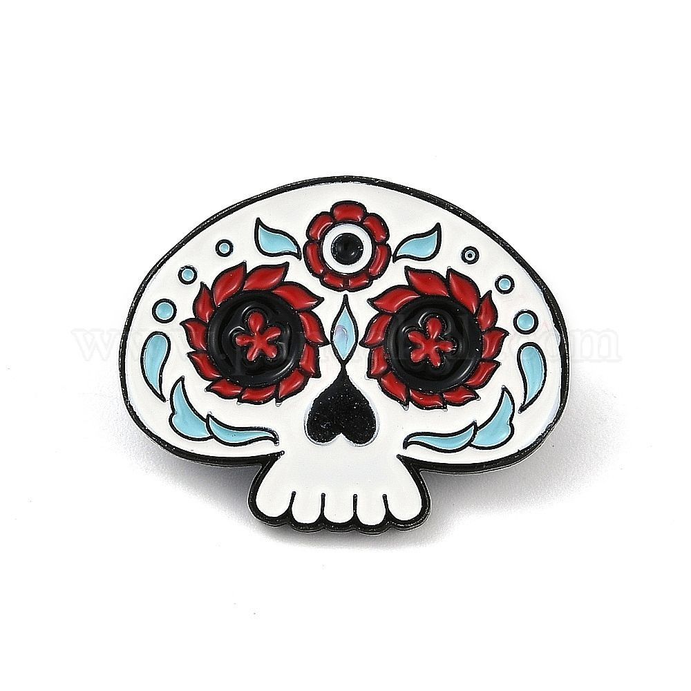 Other ⭐Sugar Skull Enamel Pin Calavera Broch Day Of The Dead Theme Size ONE SIZE - 4 Thumbnail