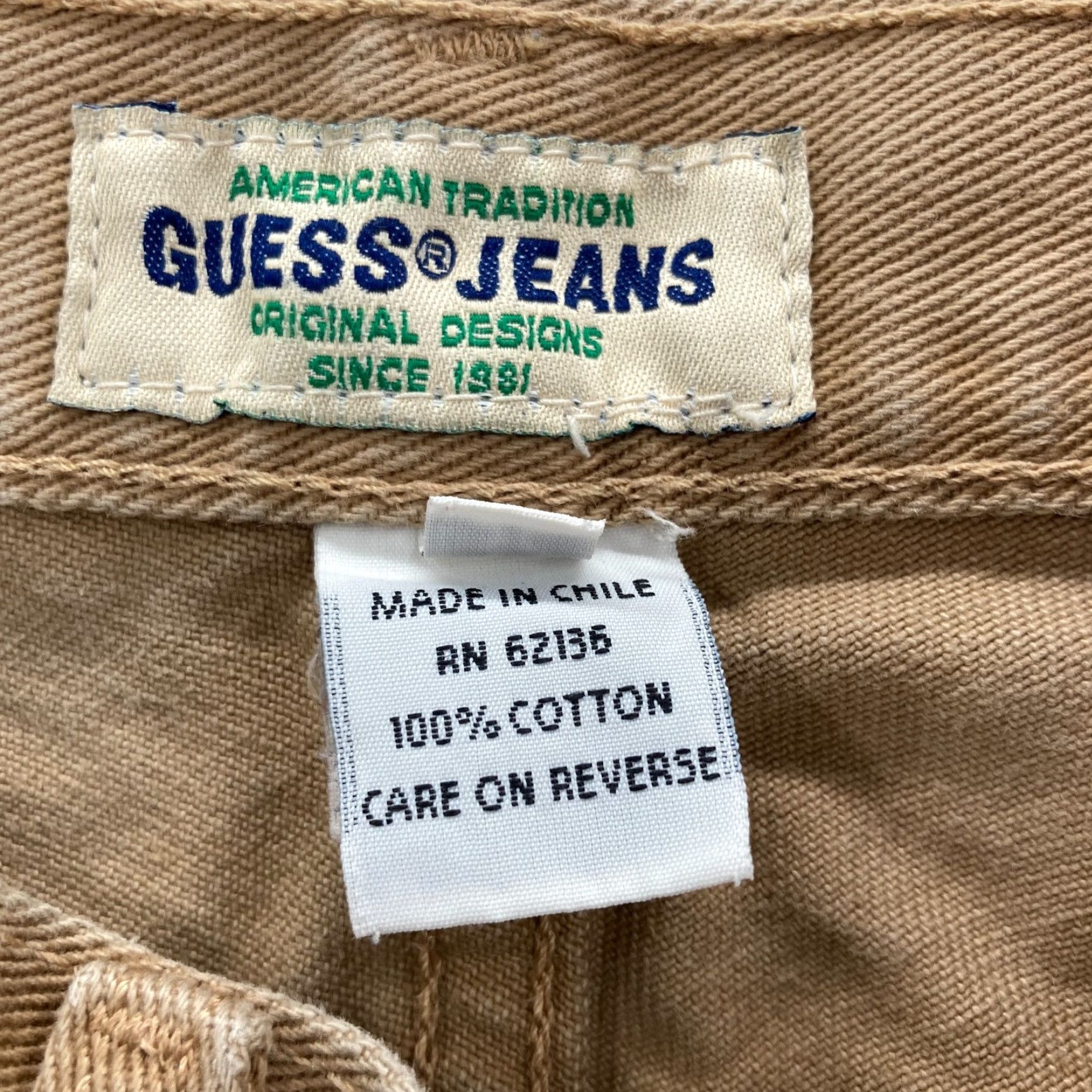 Guess VINTAGE GUESS Jeans Mens 32 30x30 Straight Leg Brown Denim 5-Pocket Logo 90s Size US 32 / EU 48 - 6 Thumbnail