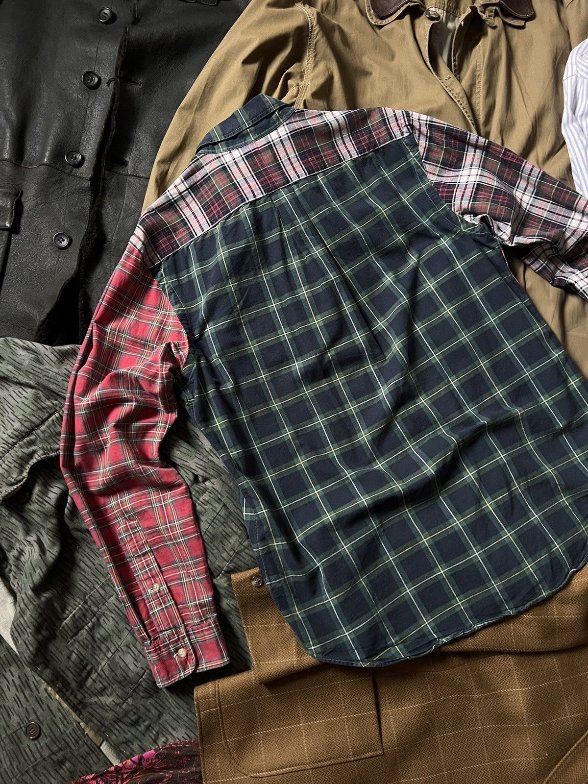 Ralph Lauren Vintage Ralph Lauren Patchwork Cotton Flannel ButtonUp Shirt Size US M / EU 48-50 / 2 - 4 Thumbnail
