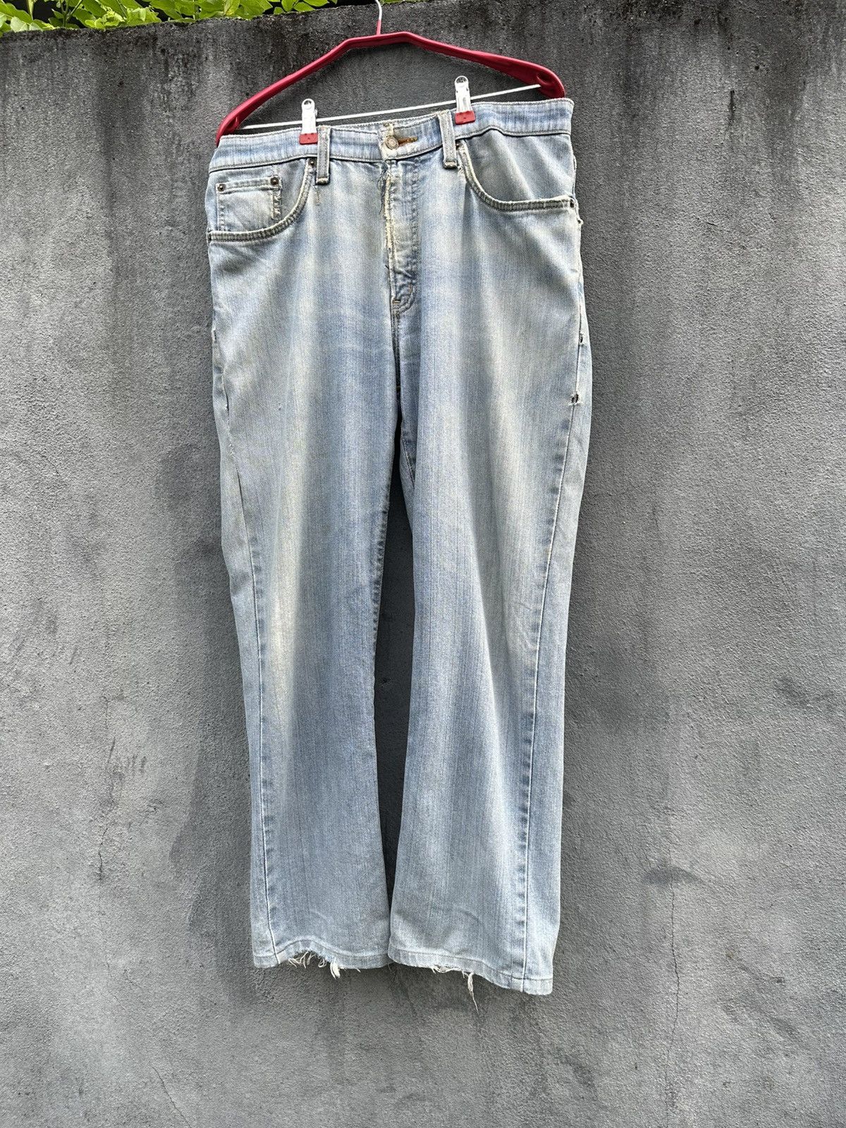 Edwin 👹Vintage Edwin 408 Soft-Flex THRASHED Baggy Jeans Size US 33 - 5 Thumbnail