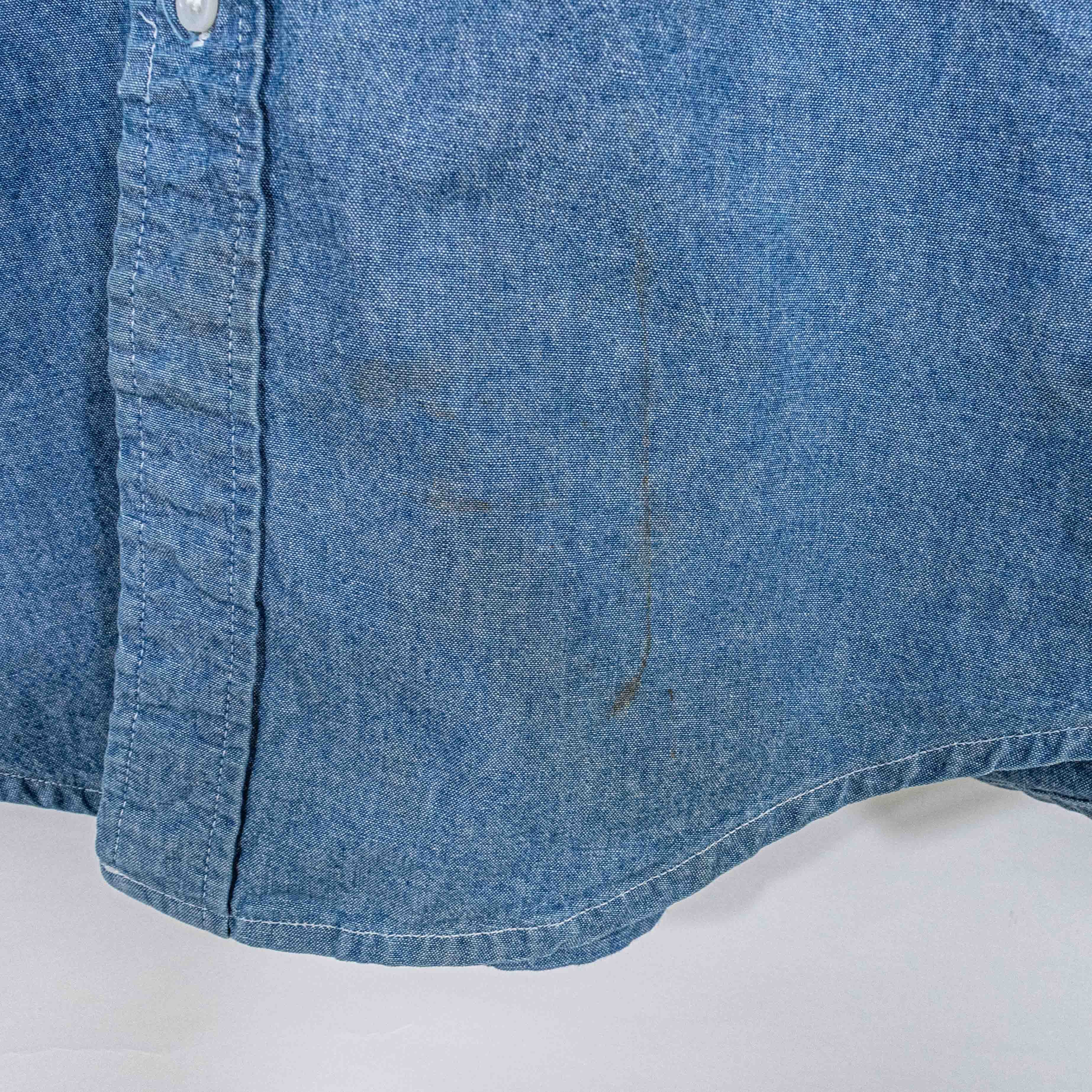 J. Peterman J Peterman Denim Shirt Double Pocket Distressed Workwear Y2K Size US XXL / EU 58 / 5 - 7 Thumbnail